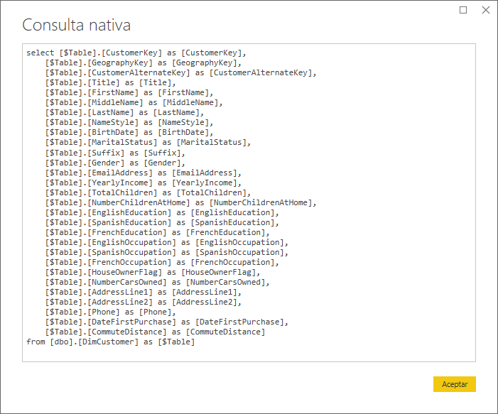 Conectar SQL Server-Consulta Nativa