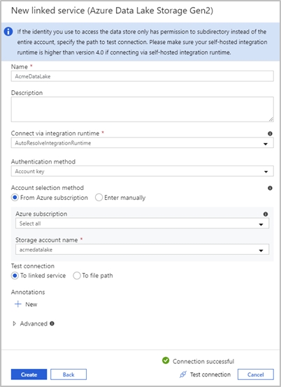 Azure Data Factory - Conexión a Data Lake Gen2