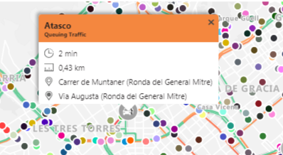 Azure Maps atasco en carretera